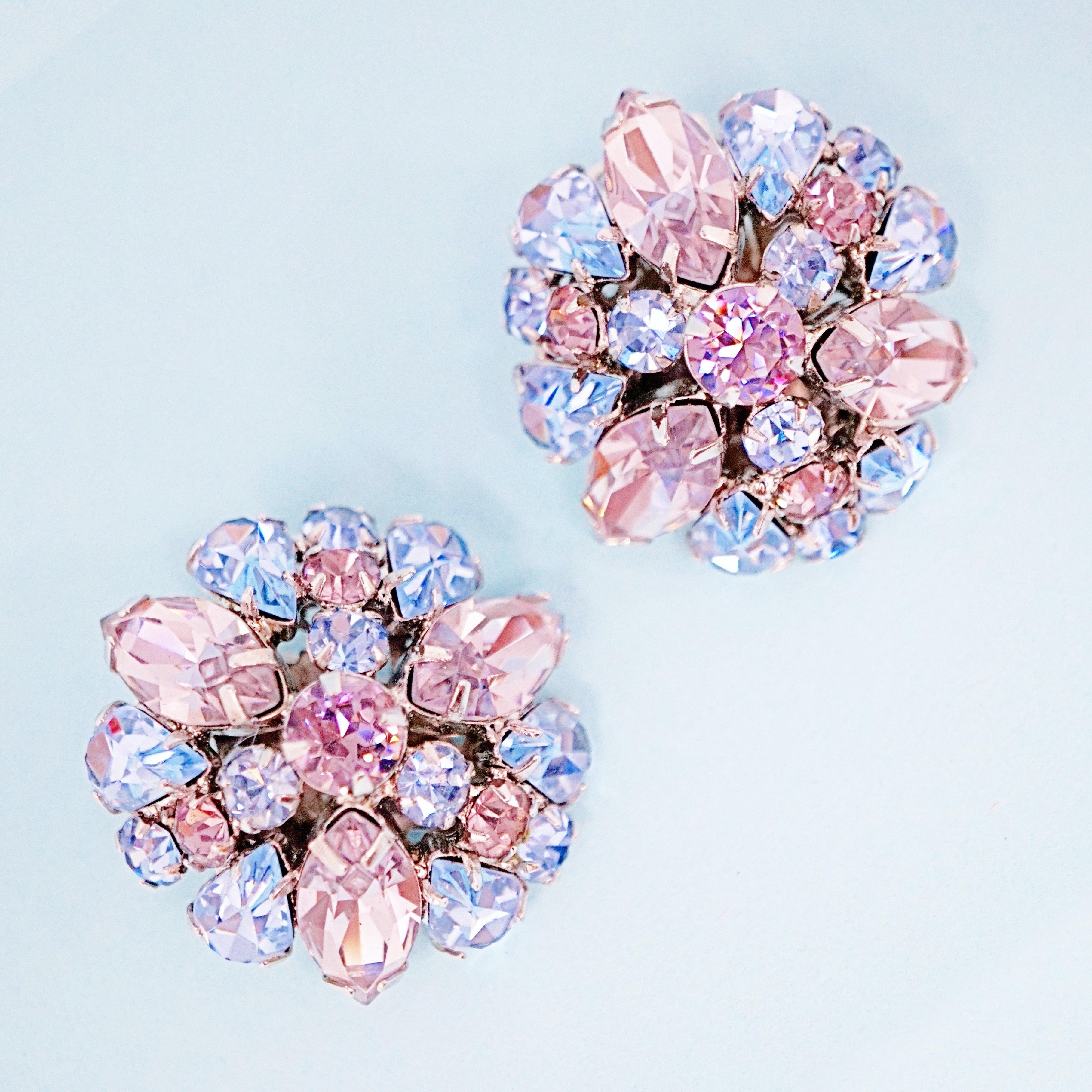 These breathtaking Alice Caviness domed rhinestone clip-on earrings are a wonderful way to add a touch of sparkle to your look! Alice Caviness is a collectible and coveted vintage costume jewelry brand that is known for their exquisite use of