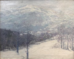 Alice R. Comins NH Winter Landscape Oil Painting, Mount Monadnock, 1907