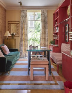 Tappeto Alice Crawley in lana a strisce di bambù Blu ruggine