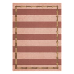 Alice Crawley Bamboo Stripe Wool Rug Terracotta