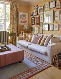 Alice Crawley Indochine Wool Rug in Blue Rust by Layered, Hand-Woven