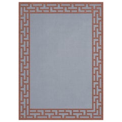 Alice Crawley Indochine Wool Rug Blue Rust