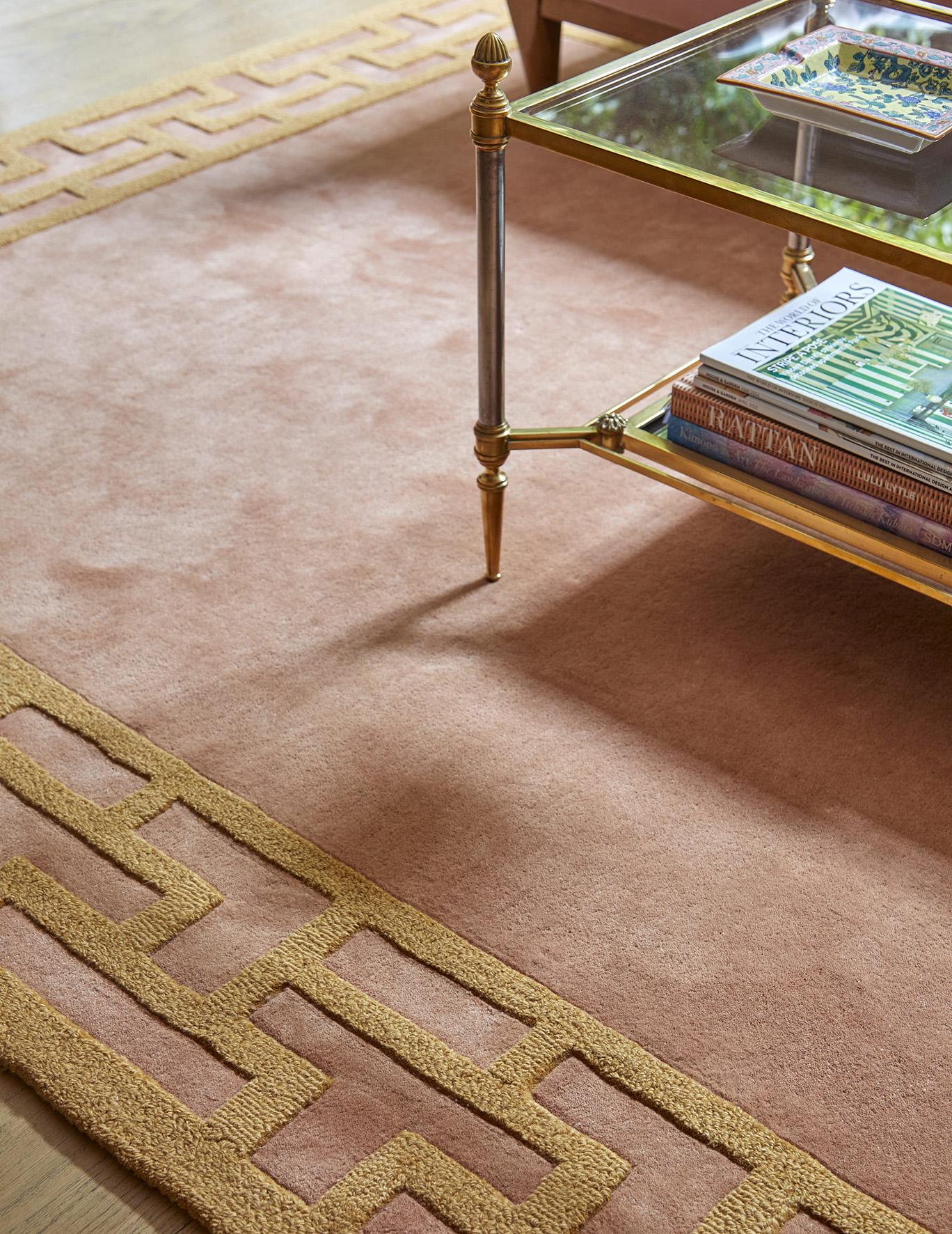 Indian Alice Crawley Indocine Wool Rug Mellow Rose For Sale