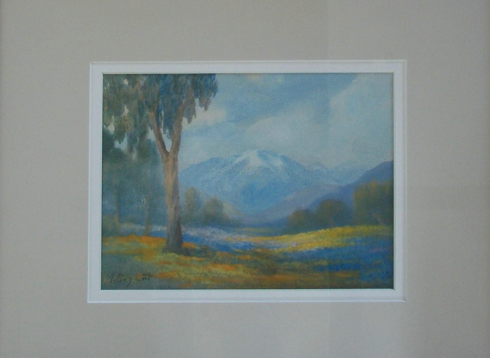 Hand-Painted Alice D. Bryant - California Impressionist Watercolor Painting - circa 1920s For Sale