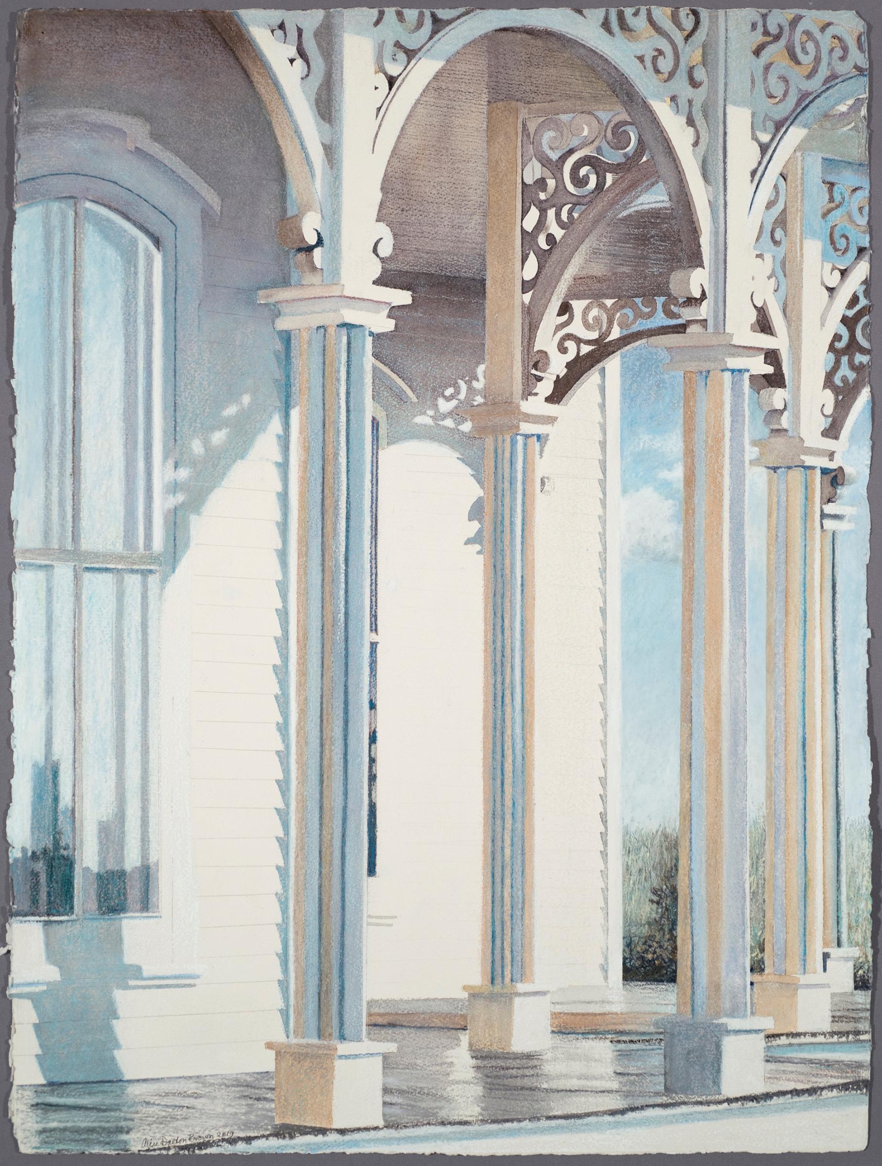 Westfield Columns - Painting by Alice Dalton Brown