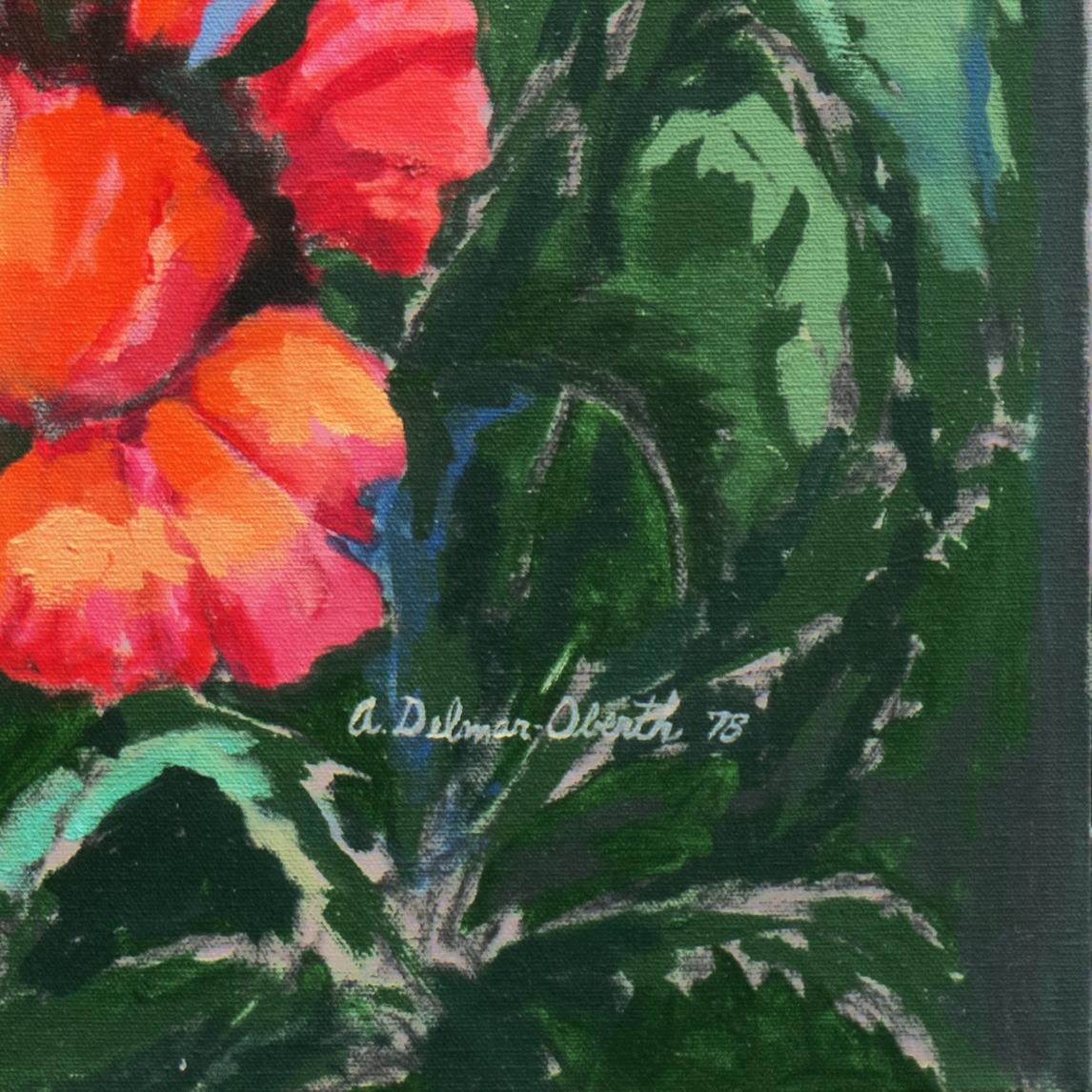 'Red Poppies', Woman Artist, New York Art Students League, Metropolitan Opera - Painting by Alice Delmar-Oberth