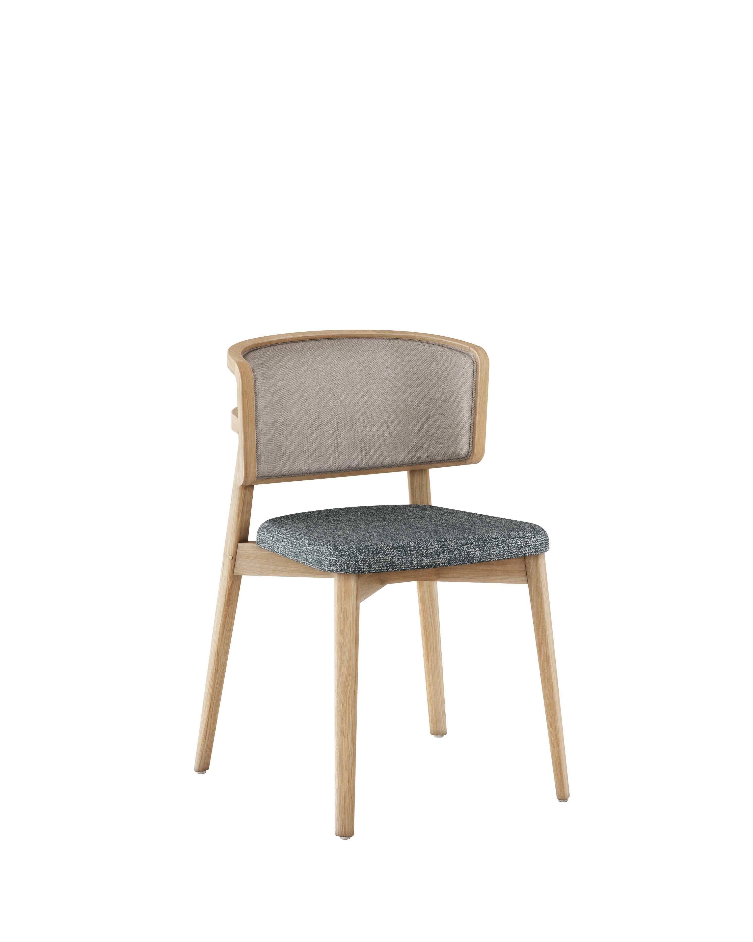 Alice is a wooden chair, where the possibilities are endless. Available in a wide range of woods and fabrics, this dining chair is versatile enough to enhance any dining room decor.