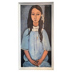 "Alice" Framed Amedeo Modigliani Lithograph by Minerva, Denmark, 1960s