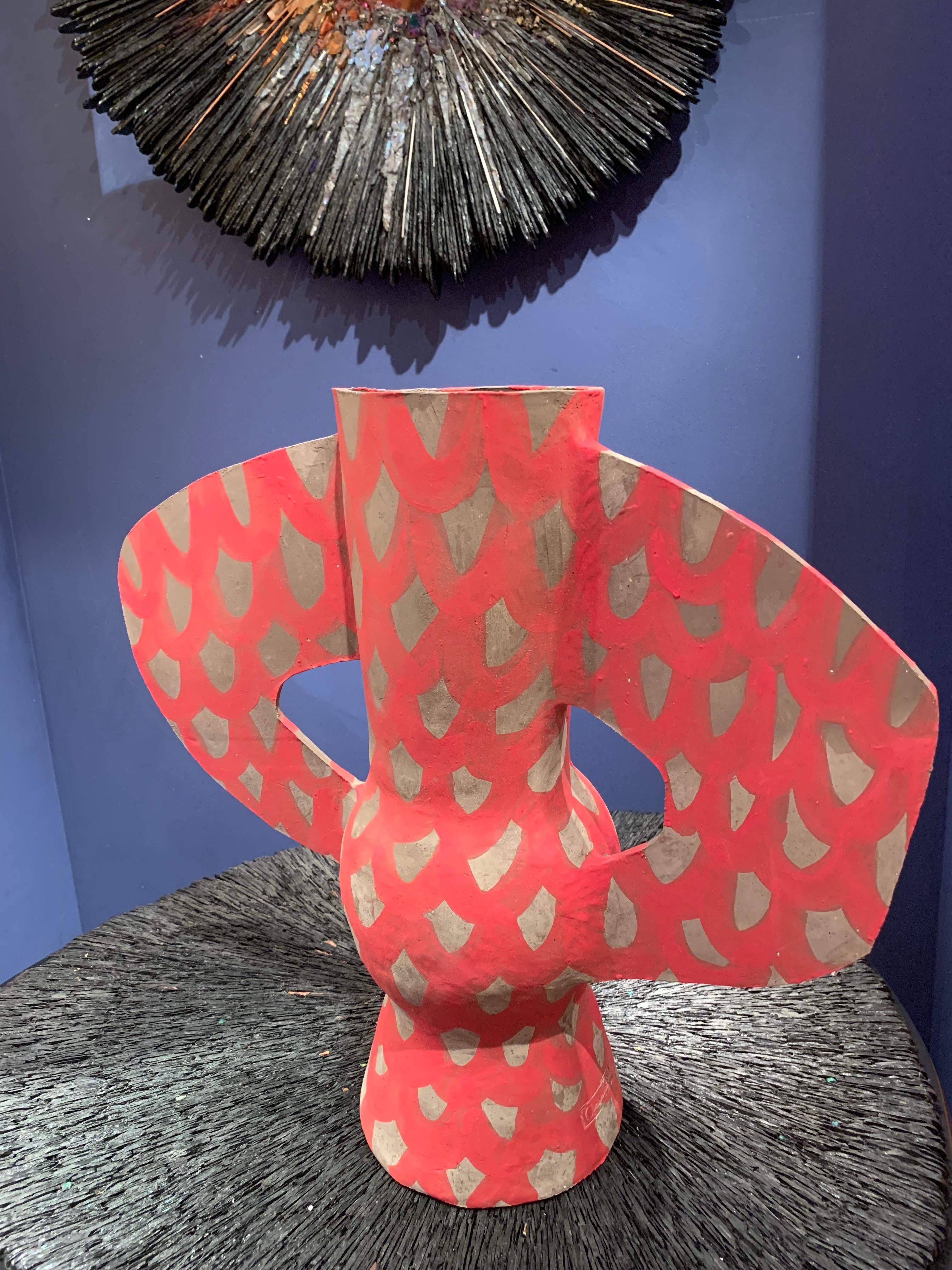 Alice Gavalet, 21st Century, Paris, Red Vase, Ceramic 1