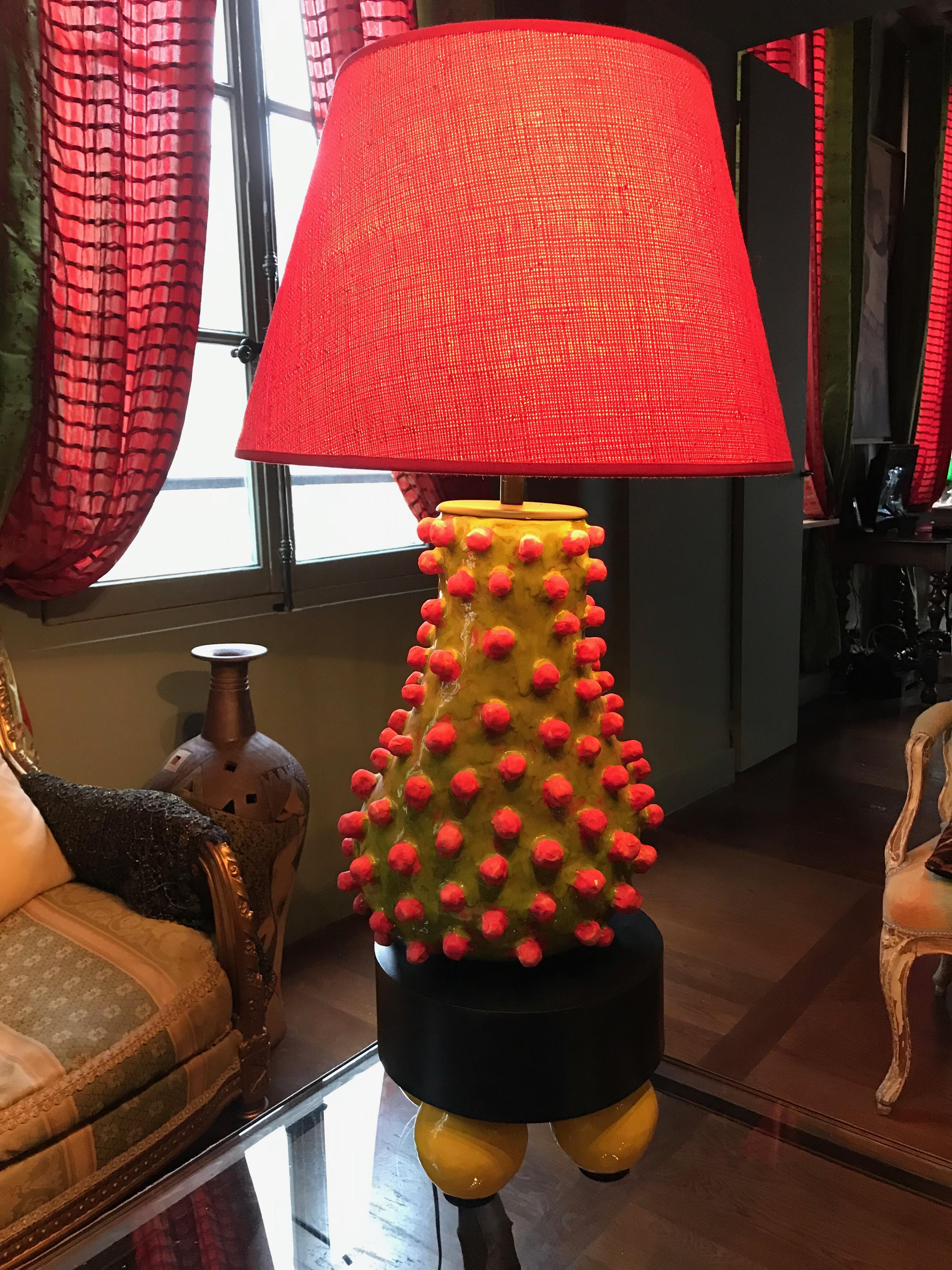 Ceramic Alice Gavalet, Unique Large Table Lamp, Loulou, 2015 For Sale