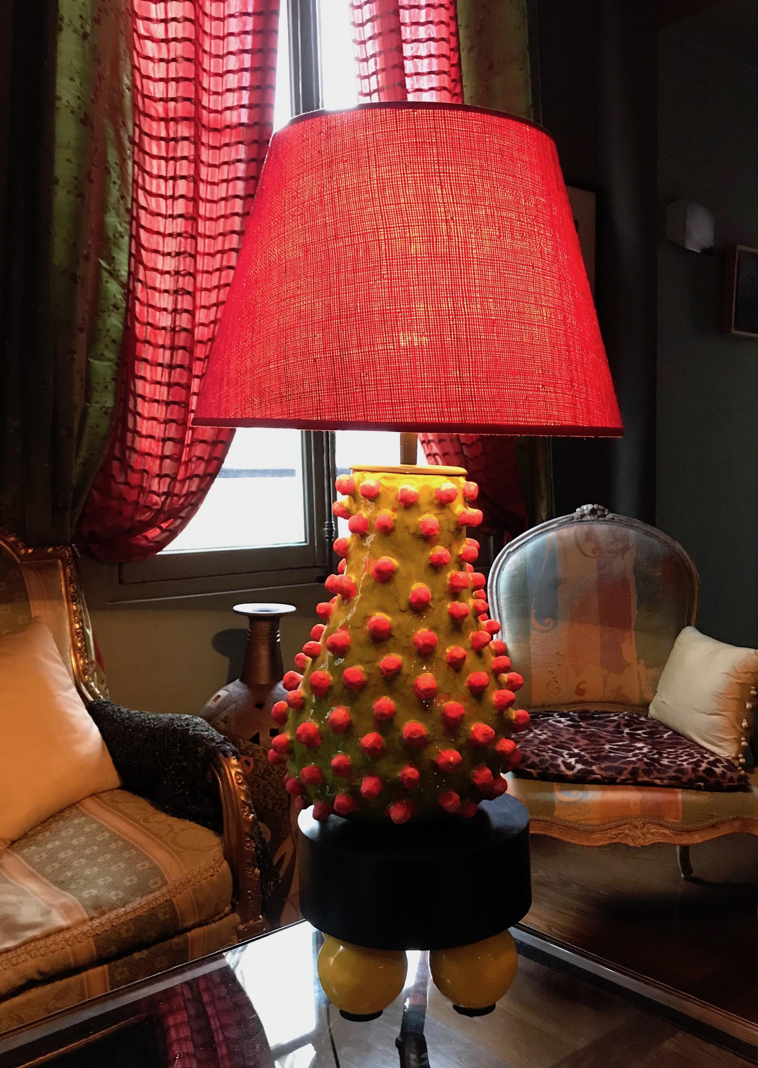 French Alice Gavalet, Unique Large Table Lamp, Loulou, 2015 For Sale