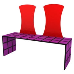 Alice & Gertrude Bench in Powder-Coated Aluminum by altreforme