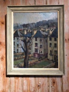 Back Gardens   Original Oil Painting 20th Century Urban Landscape British Art