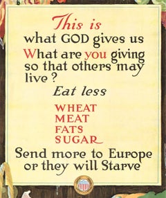 Original "This is what GOD give us ..." vintage poster  WW1