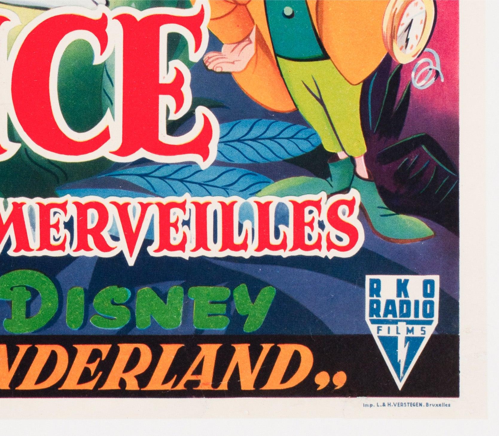 Alice im Wunderland 1951 Belgisches Filmplakat im Angebot 3