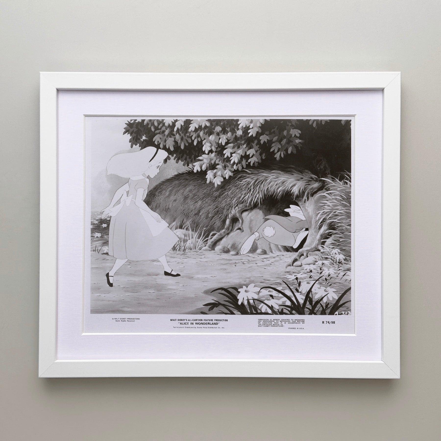 Alice im Wunderland (1951) Pressestatement - gerahmt (amerikanisch) im Angebot