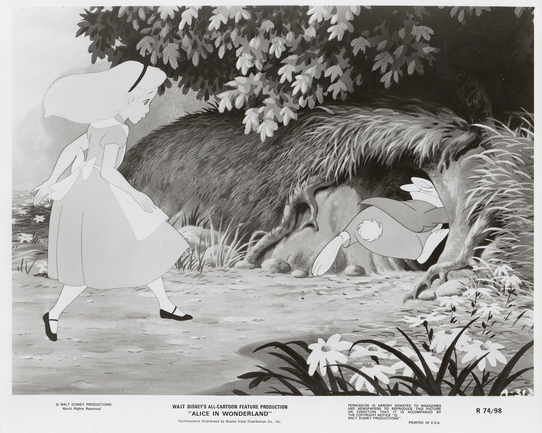 Alice im Wunderland (1951) Pressestatement - gerahmt (Holz) im Angebot