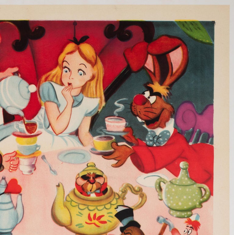 Alice in Wonderland 1951 US 1 Sheet Film Poster, Disney In Good Condition For Sale In Bath, Somerset