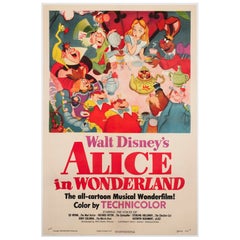 Alice in Wonderland 1951 US 1 Sheet Film Poster, Disney