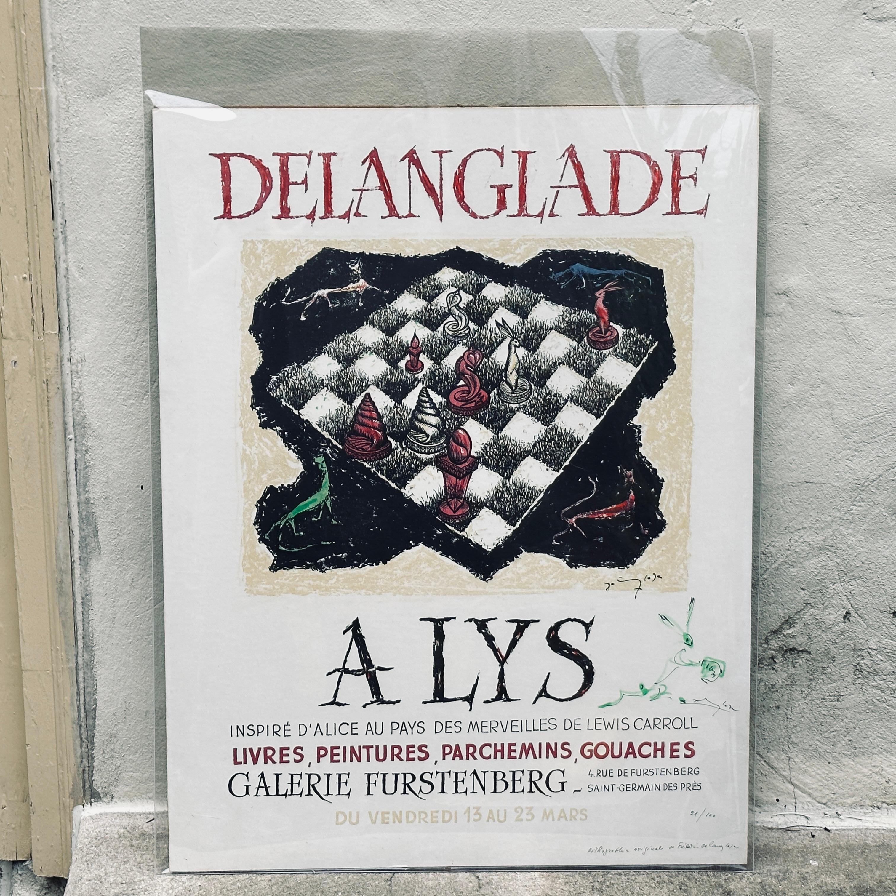 Alice im Wunderland Alys Signierte Lithographie von Frédéric Delanglade (1907-1970)  im Angebot 6