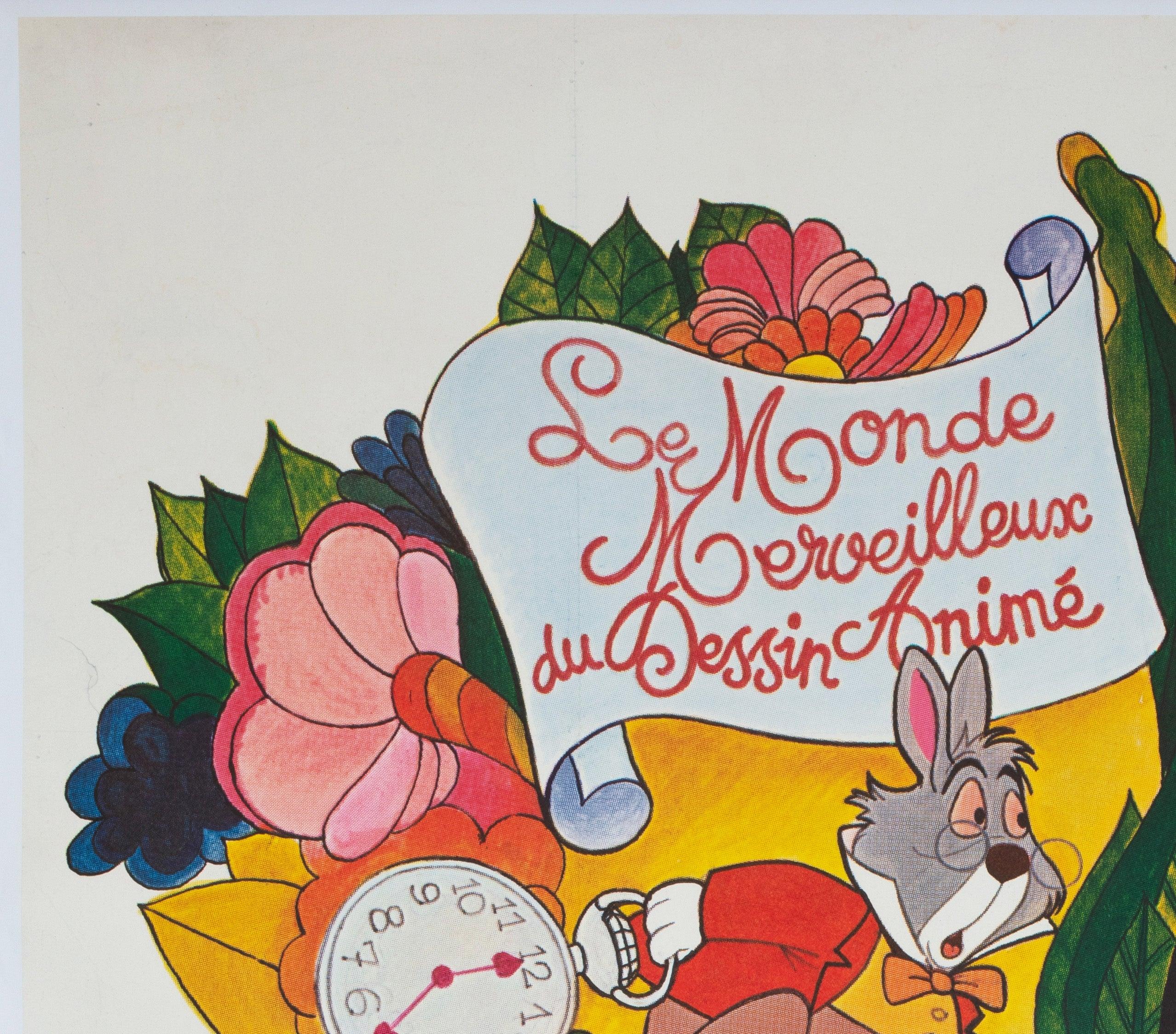 Alice in Wonderland R1970s French Grande Film Poster In Excellent Condition For Sale In Bath, Somerset