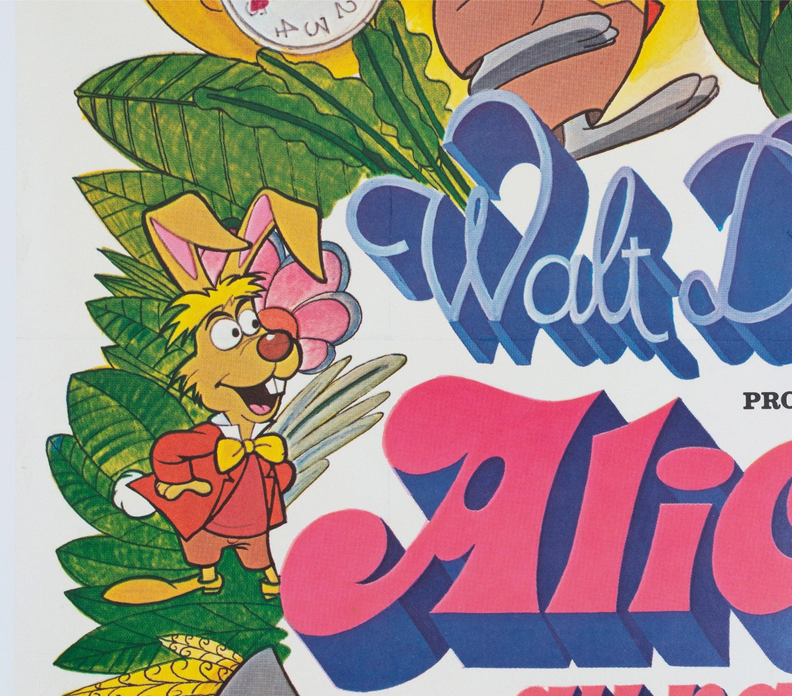 Linen Alice in Wonderland R1970s French Grande Film Poster For Sale