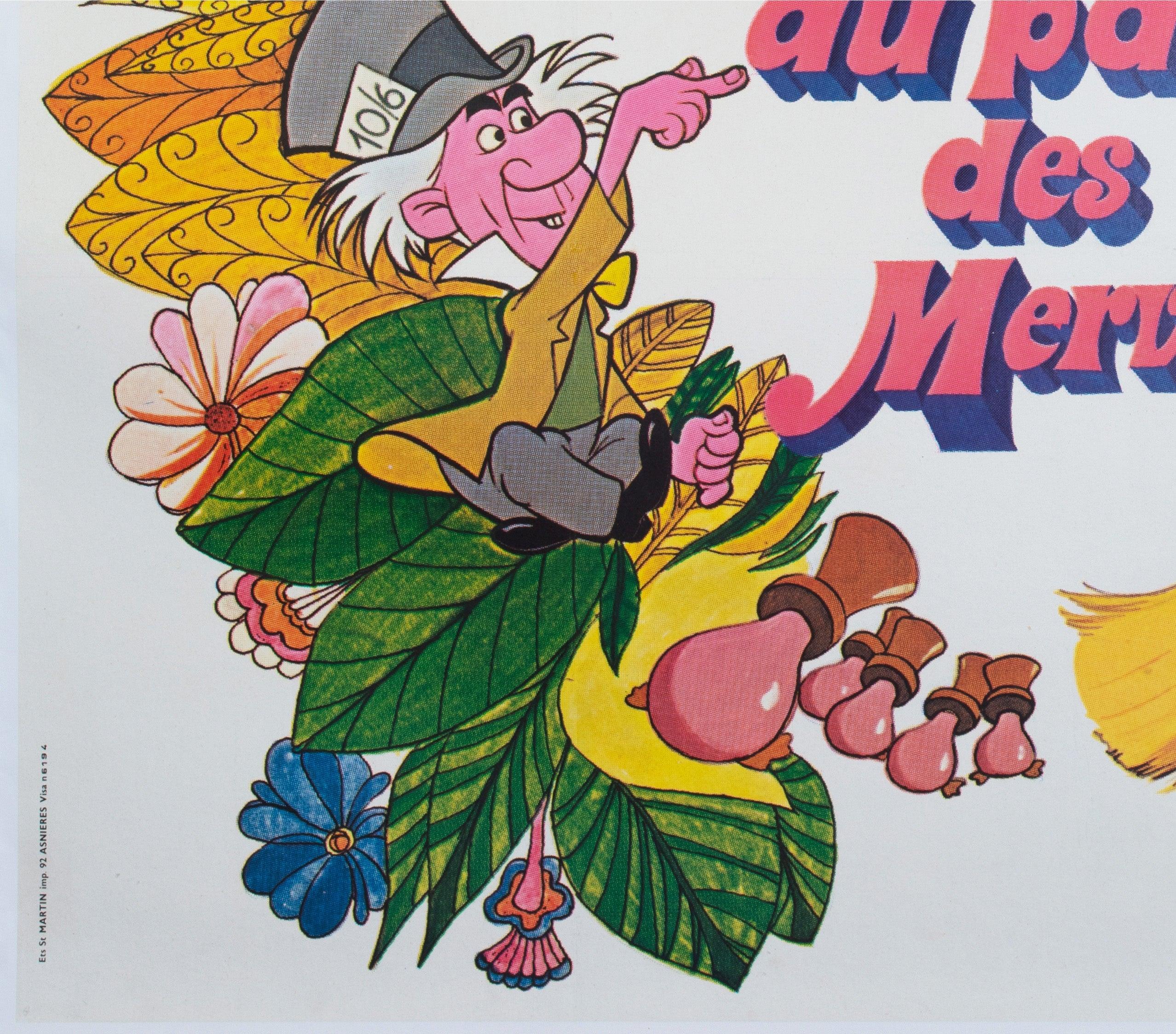 Alice in Wonderland R1970s French Grande Film Poster For Sale 2