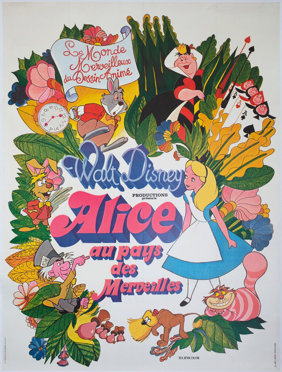 Alice in Wonderland R1970s French Grande Film Poster For Sale