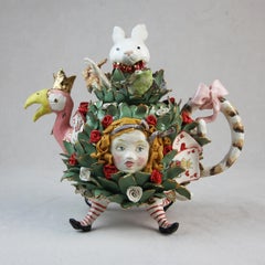 Tetera Alicia en el País de las Maravillas, hecha a mano en Italia, diseño artesanal de lujo 2021