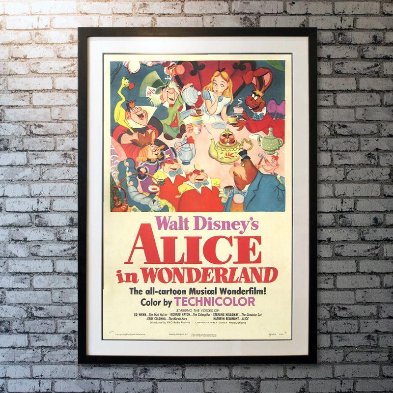 Alice In Wonderland, Unframed Poster, 1951

Original One Sheet (27 X 41 Inches). Alice stumbles into the world of Wonderland. Will she get home? Not if the Queen of Hearts has her way.

Year: 1951
Nationality: United States
Condition:
