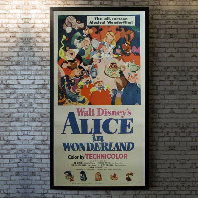 Alice in Wonderland, Unframed Poster, 1951

Three Sheet (41 x 81 inches). Alice stumbles into the world of Wonderland. Will she get home? Not if the Queen of Hearts has her way.

Year: 1951
Nationality: United States
Condition: