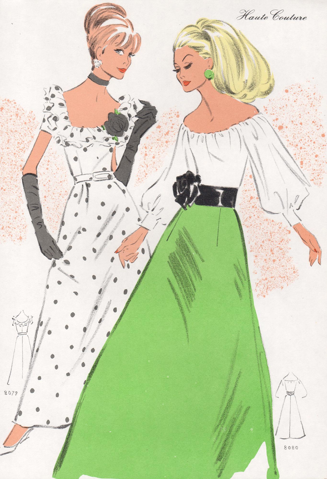 Print Alice Kauffmann - Lithographie française du milieu du siècle 1970 Fashion Design Vintage