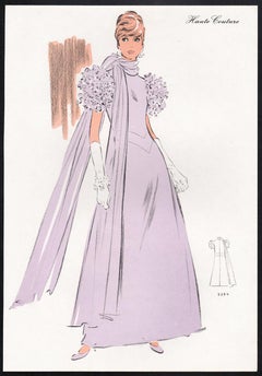 Französische Mode aus der Mitte des Jahrhunderts, Anfang der 1970er Jahre – Vintage-Lithografie