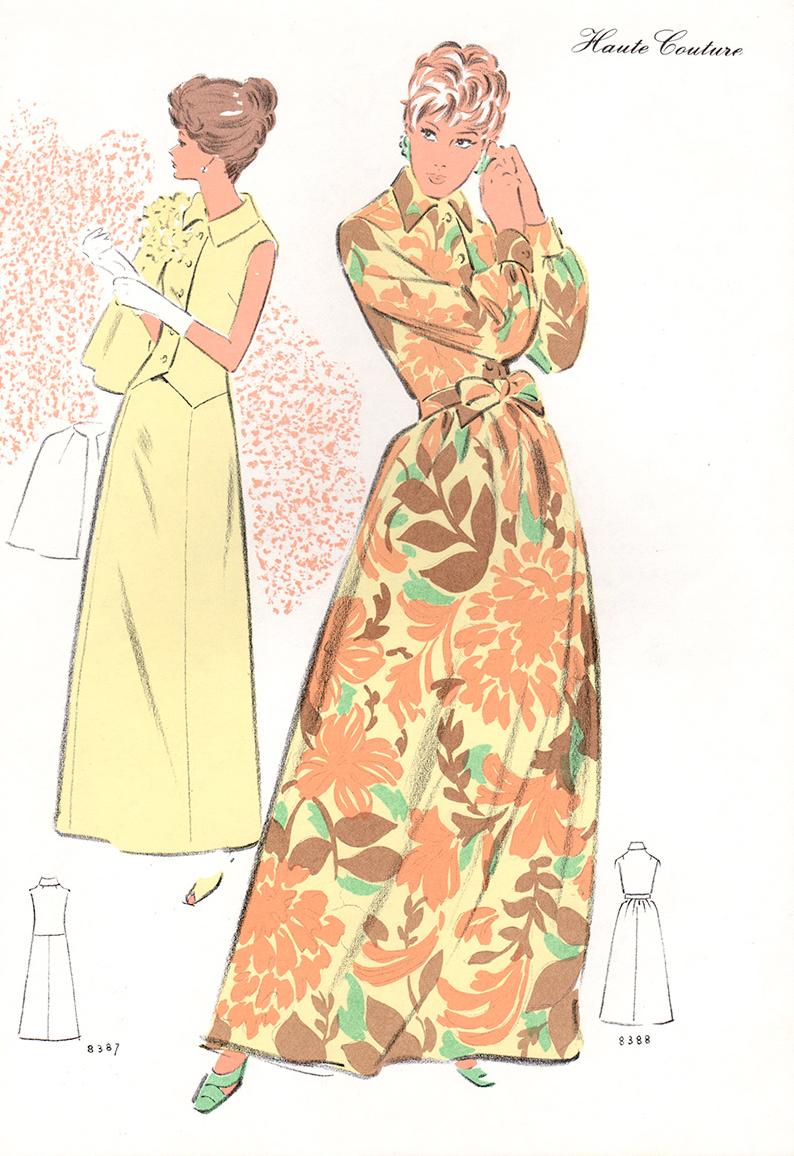 Litografia vintage francese di moda degli anni ’70, metà del secolo scorso
