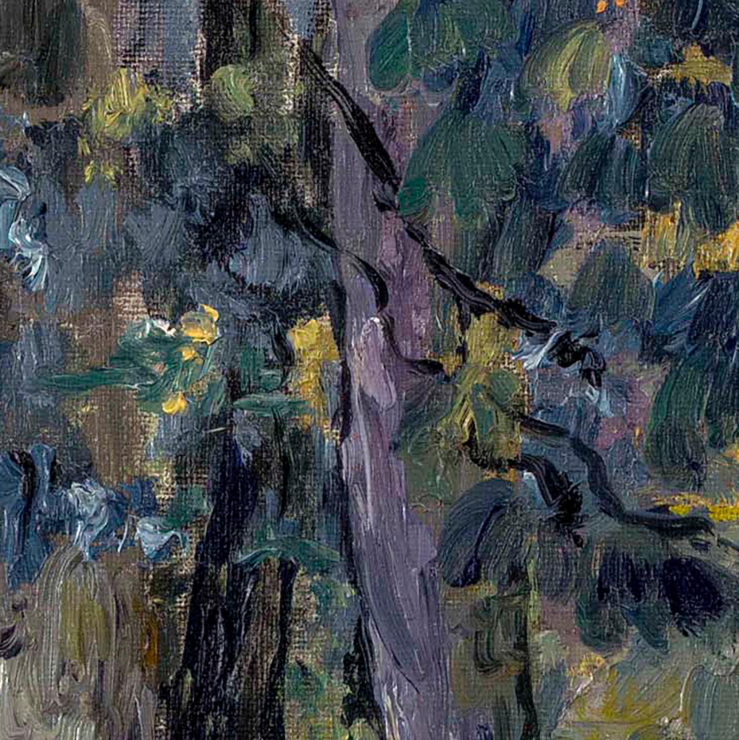 Cypress Trees, 20th Century Landscape by Alice Lolita Muth (American: 1887-1952) 3