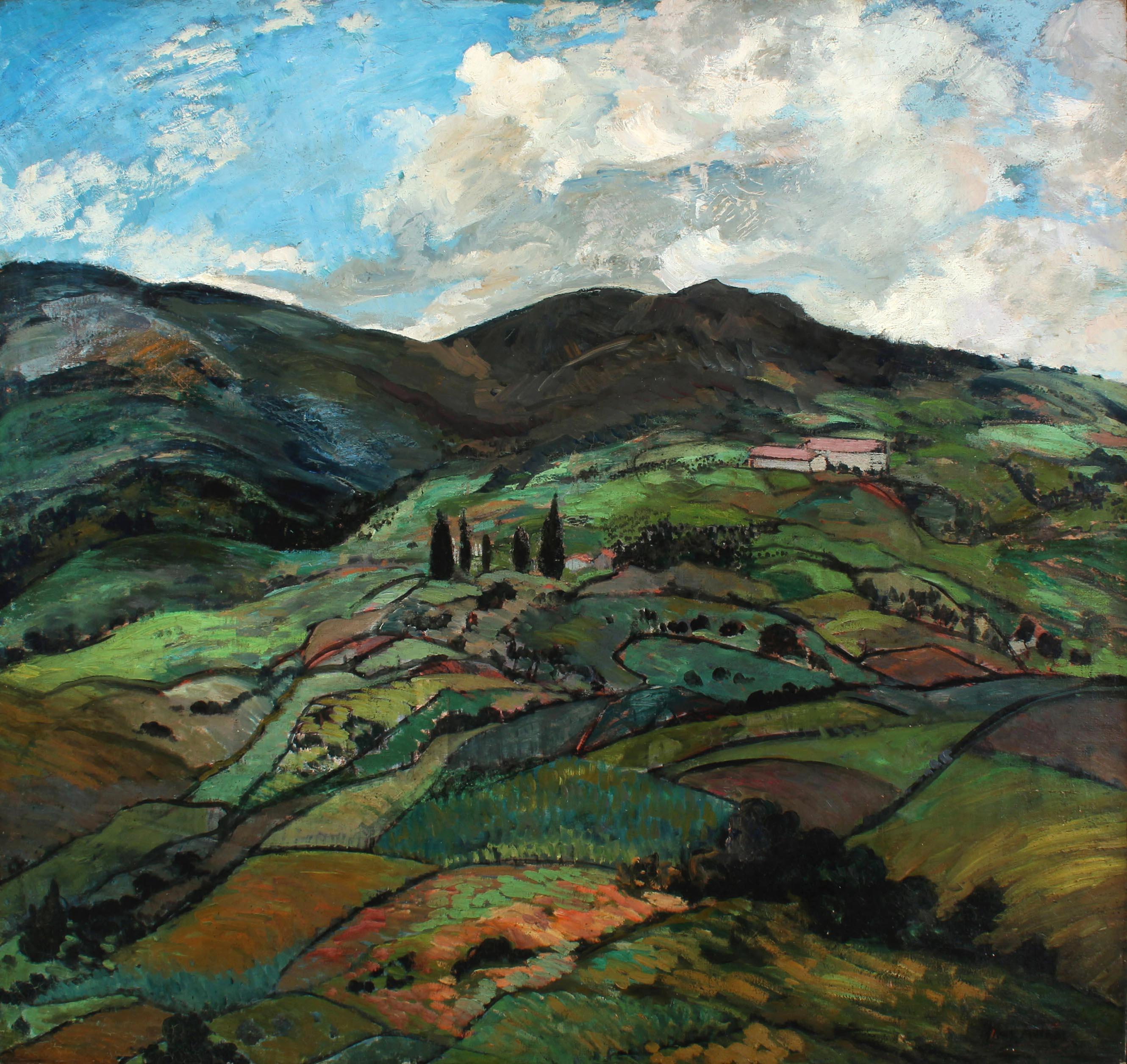 "Mountain Landscape," by American artist Alice Lolita Muth is oil on canvas and measures 45 x 47 inches. The work is signed by the artist at the lower right.

Alice Lolita Muth was born Alice Helen Muth in Cincinnati, Ohio on February 27th, 1887.