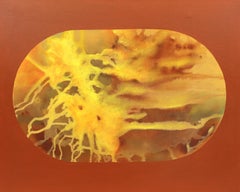 Pintura al óleo exhibida Vintage American Female Modernist Abstract Expressionist