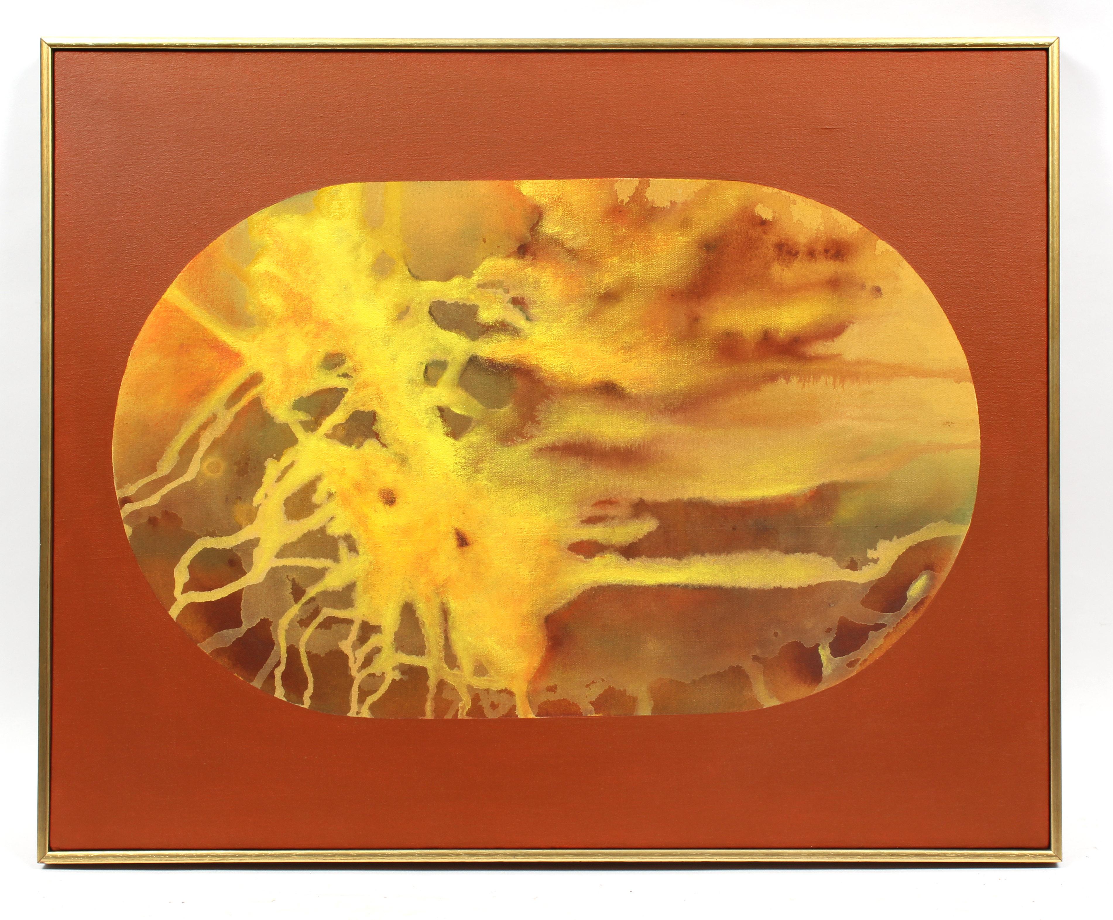 Abstract Painting di Alice Makara - Vintage American Female Modernist Abstract Expressionist Exhibited Oil Painting (Pittura a olio d'epoca)