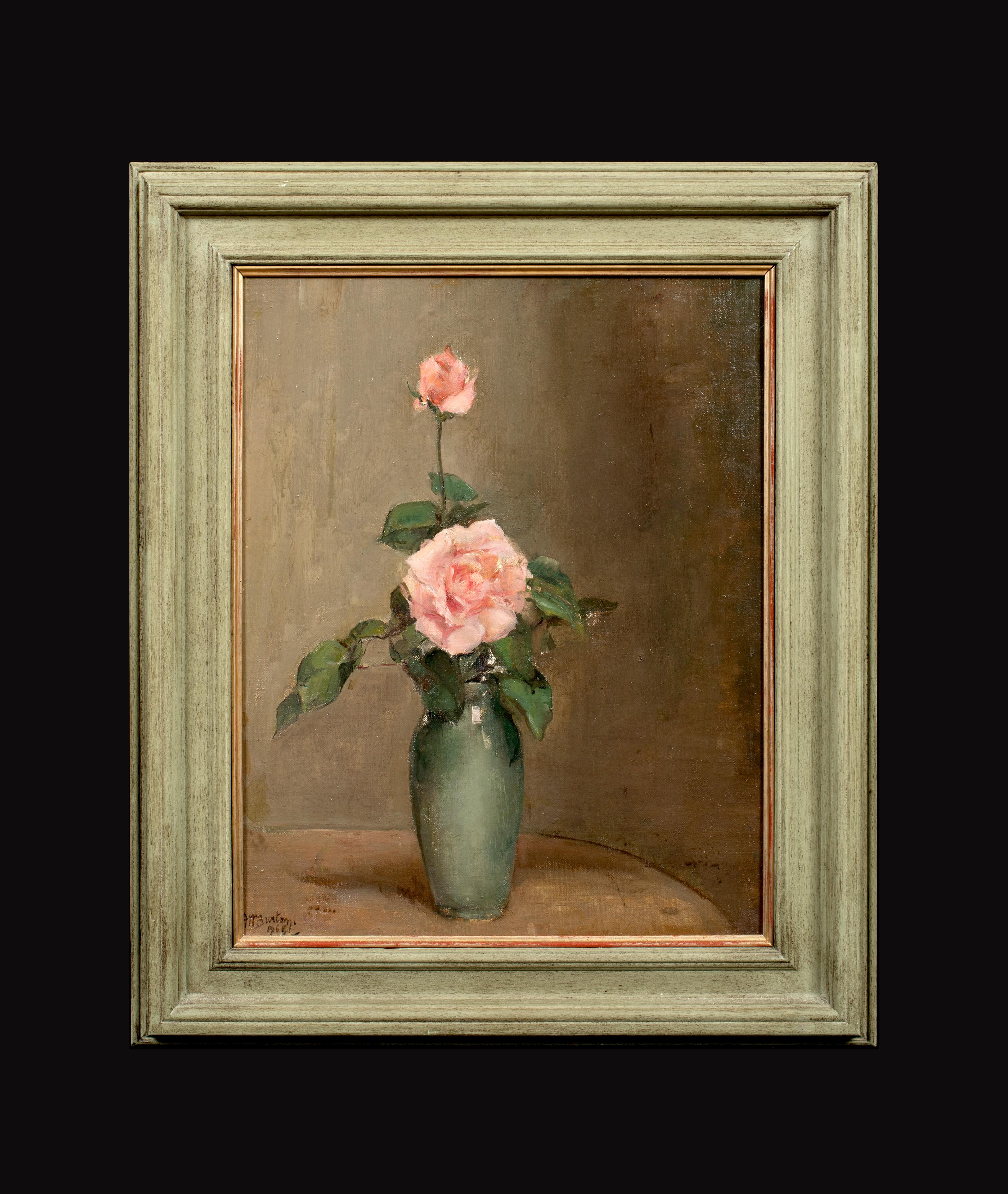 Study Of Pink Roses - Painting by Alice Mary Burton