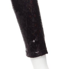 ALICE MCCALL black sequins long sleeve crew neck bodysuit top XS