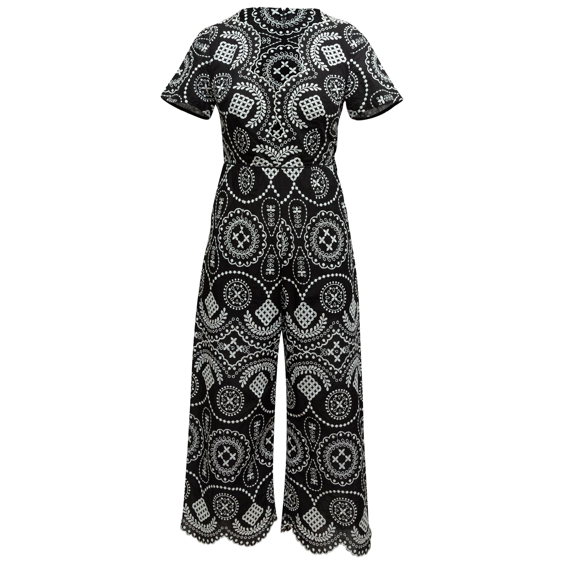 Alice McCall Black & White Embroidered Jumpsuit