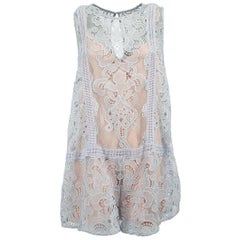 Alice McCall Blue Lace Sleeveless Playsuit Size M