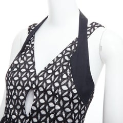 ALICE MCCALL Dust to Glory black eyelet overlay halter mini dress UK8 S