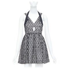 ALICE MCCALL Dust to Glory black eyelet overlay halter mini dress UK8 S