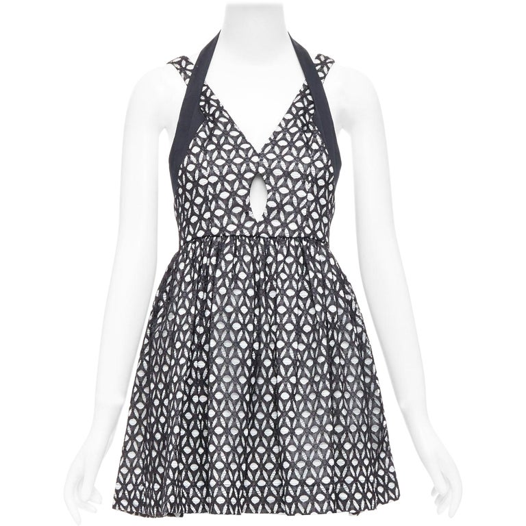 ALICE MCCALL Dust to Glory black eyelet overlay halter mini dress UK8 S For  Sale at 1stDibs