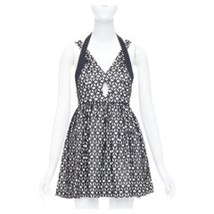 ALICE MCCALL Dust to Glory black eyelet overlay halter mini dress UK8 S