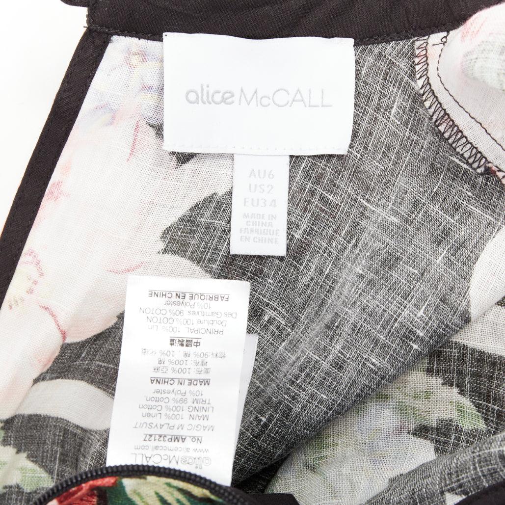 ALICE MCCALL Magic Moment combinaison noire 100% lin avec bordures frangées UK6 XS en vente 3