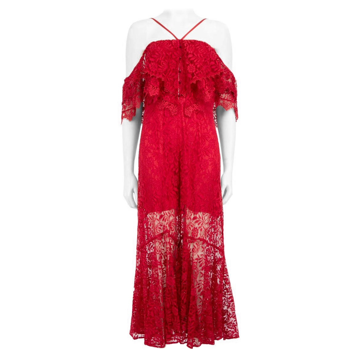 Alice McCall Red Lace Midi Dress Size L