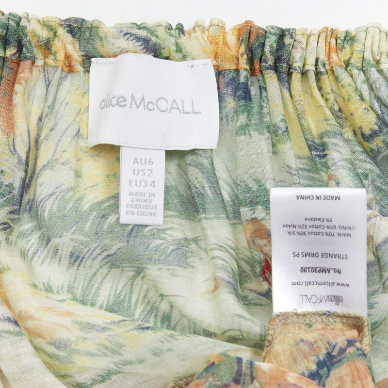 ALICE MCCALL Strange Dreams Combinaison à manches volantées imprimée en vert US2 XS en vente 7