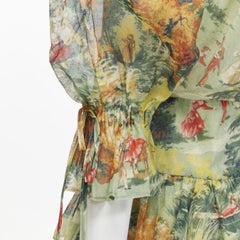 ALICE MCCALL Strange Dreams green print billow sleeve tiered playsuit US2 XS